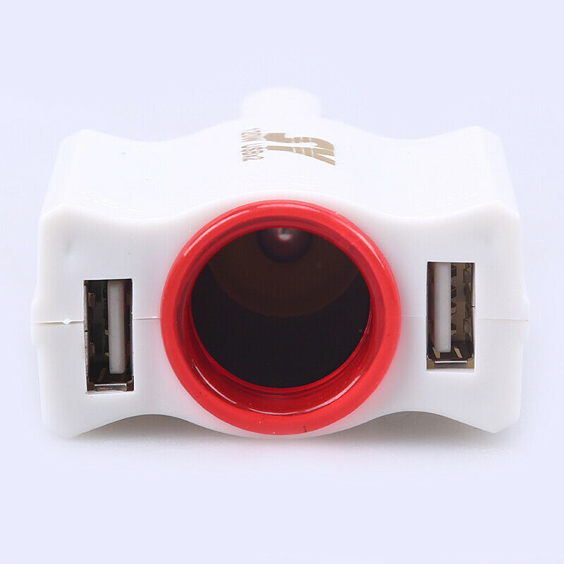 12-24V Type-C Car Auto Charger 2 Port Power Adapter Socket Charging USB White