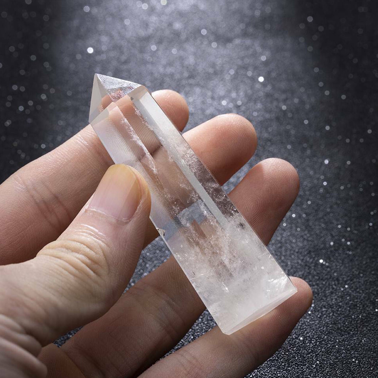 60-70MM Natural Quartz Crystal Point Healing Obelisk Hexagonal Wand Reiki Stone