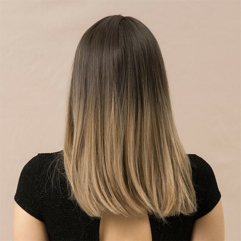 Gradient Brown Long Hair with Adjustable Wig   to Fit Any Head Size for Women