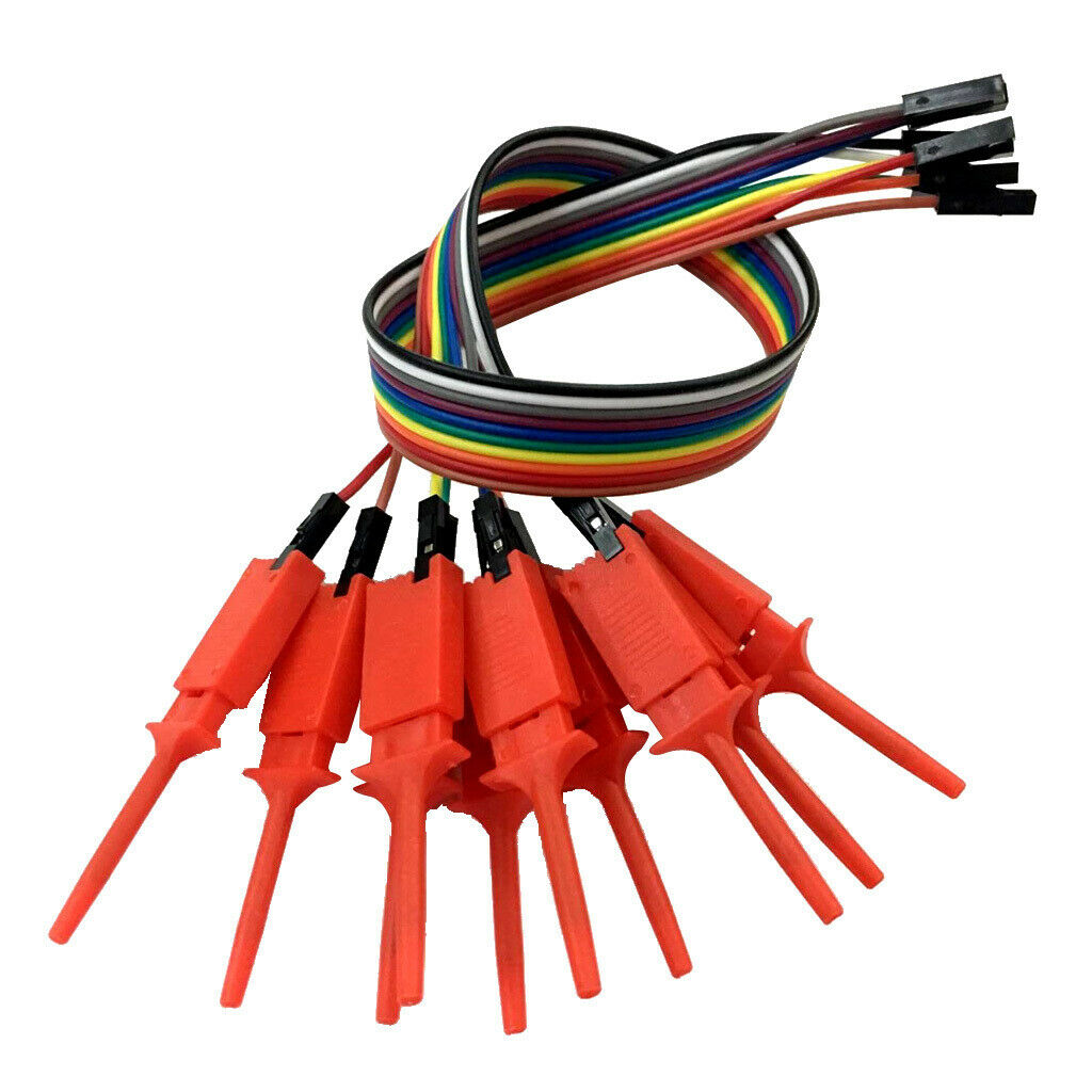 10 Pieces Logic Analyzer Probe Test Hook Clip Line Red
