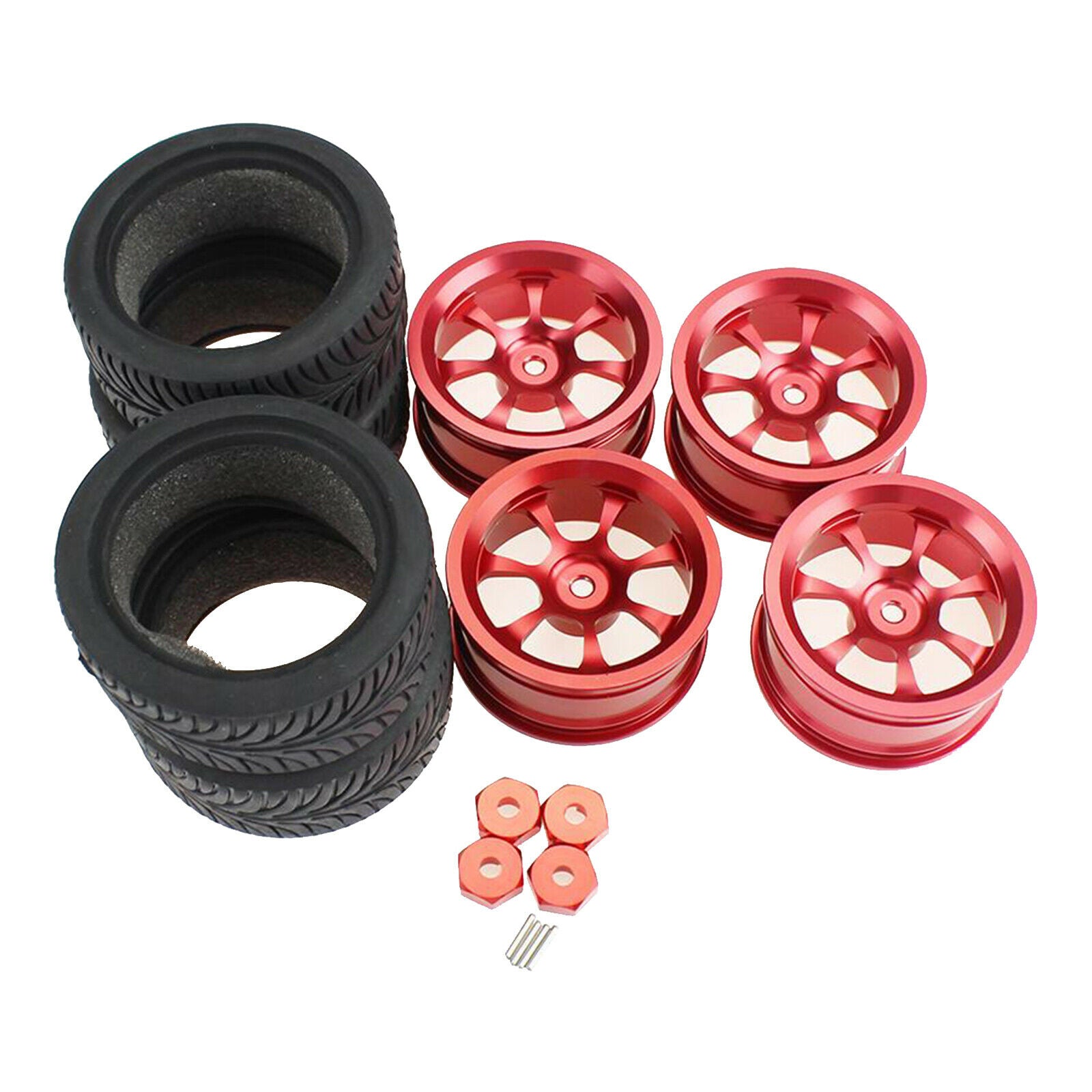 16 PCS RC Wheel Rims Tyres for WLTOYS A949 A969 A959-B 1:18 RC Car DIY