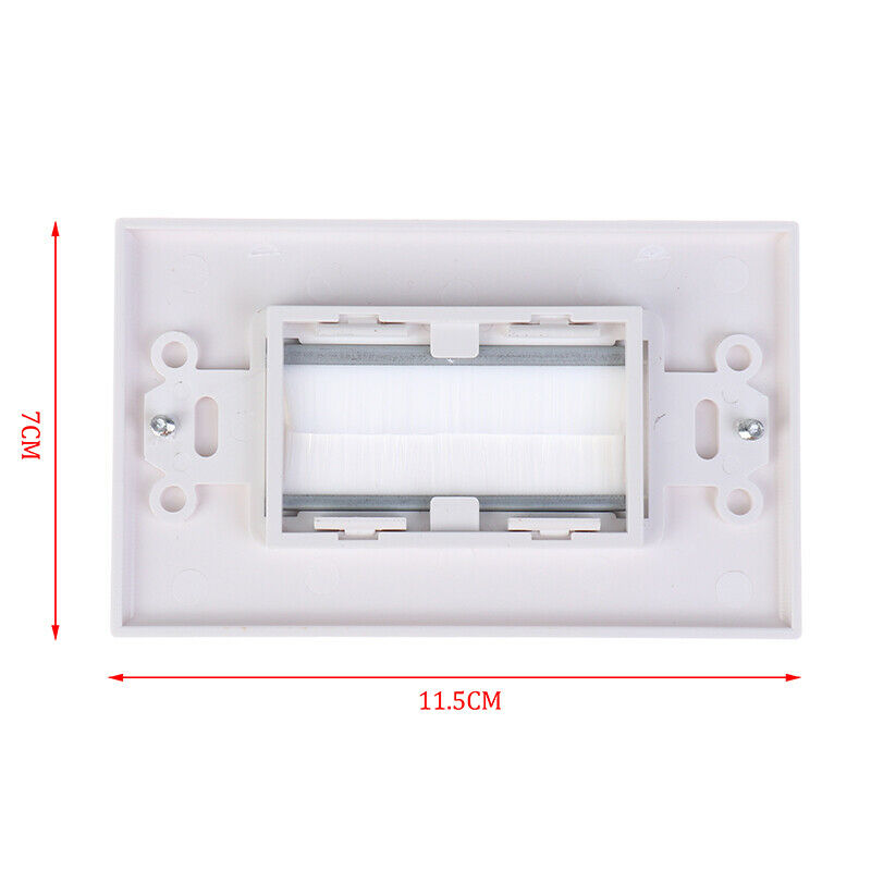 1 PCS White Brush Panel Opening Decor Cable Wire Wall Plate Face Pla.l8