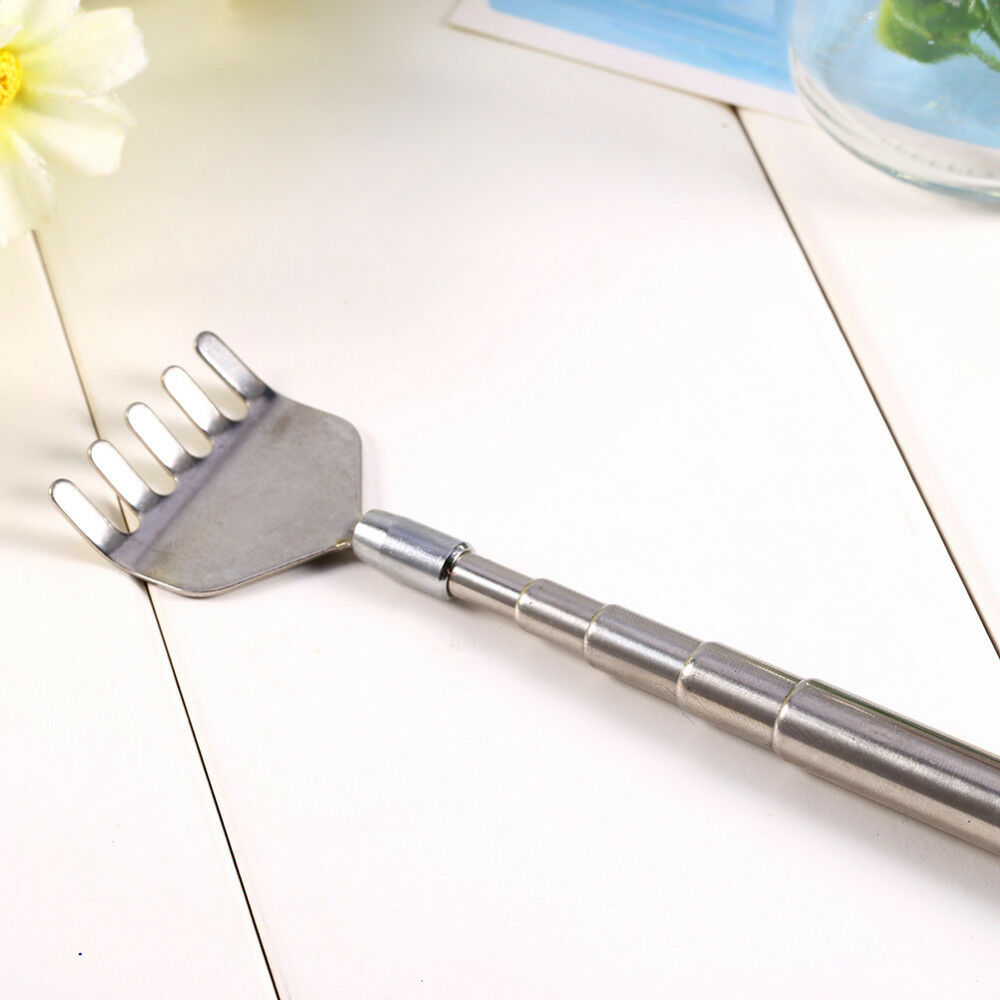 Top Metal Stainless Steel Back Scratcher Telescopic Extendable Claw Extender 6"