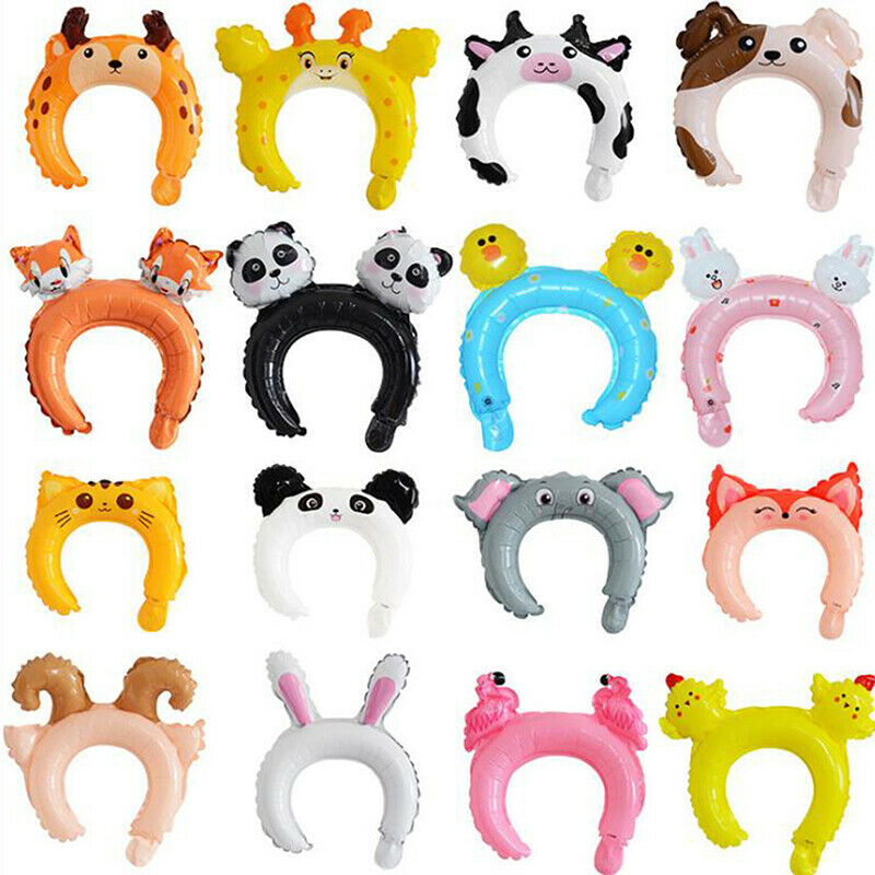 20Pcs Cute Headband Foil Balloon Animal Balloon Children's Toys Party Decor TL
