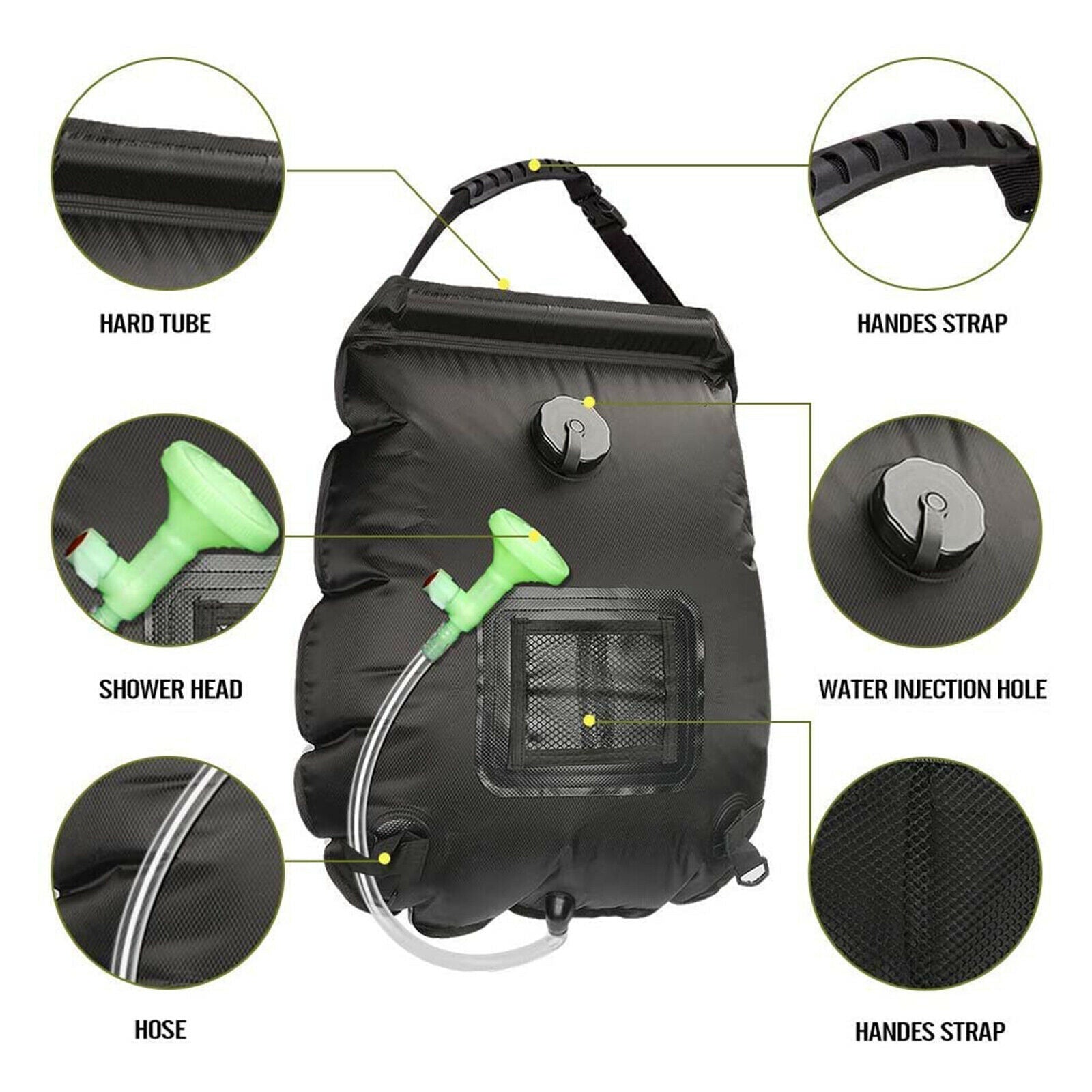 20L Folding PVC Portable Camping Shower Bag for Outdoor Camping Beach Hiking