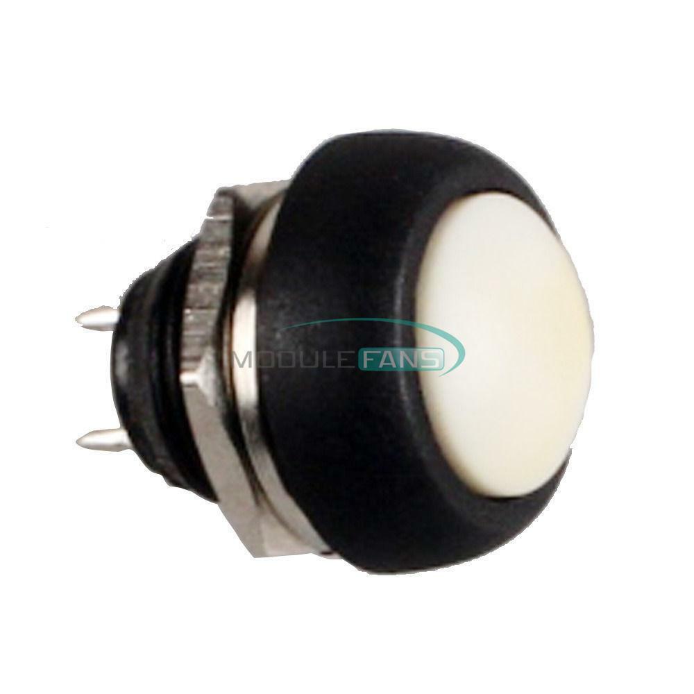 10PCS White 12mm Waterproof Momentary ON/OFF Push Button Mini Round Switch