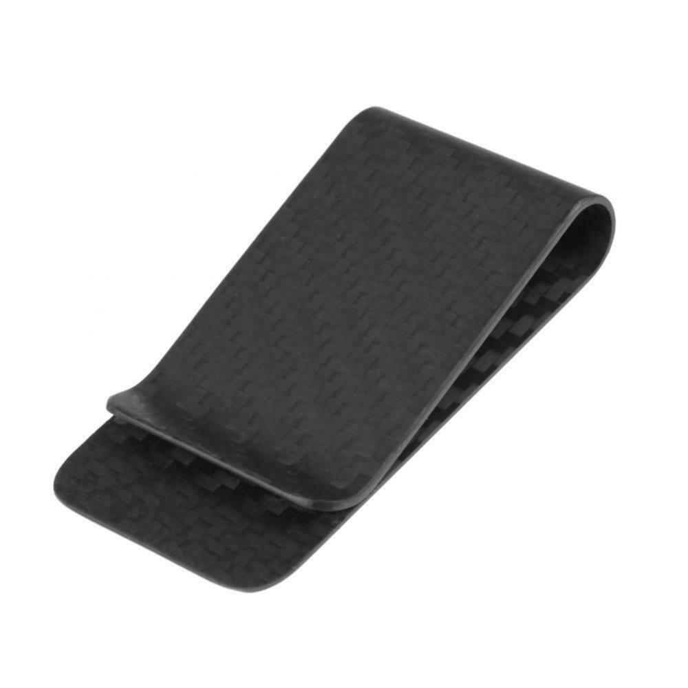 Retro Men Carbon Fiber Money Clip Glossy Matte Card Cash Wallet Holder