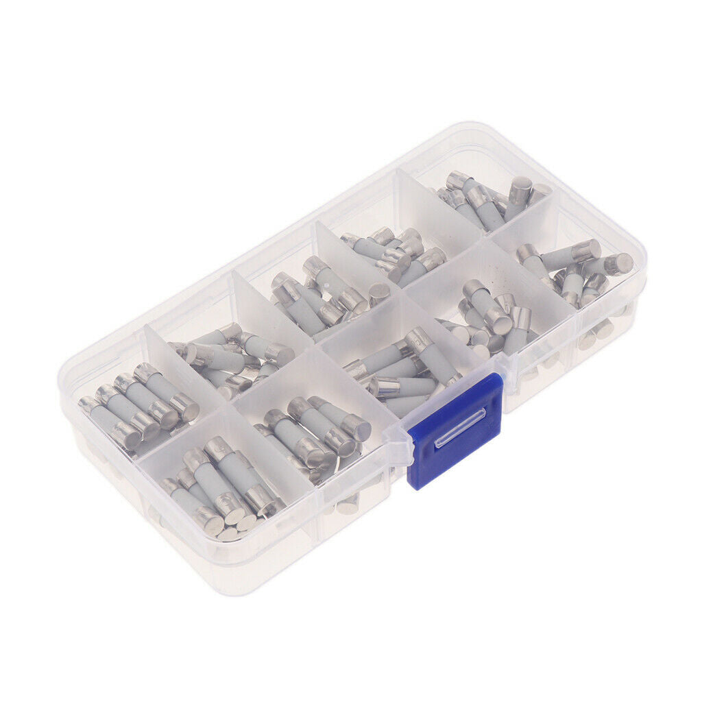 100 Pcs (5x20mm) 250V Fast Blow Glass Tube Fuse Kit 0.5A - 30A Fast-blow Kit