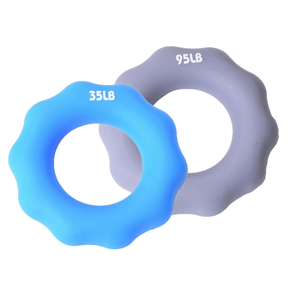 2 Pieces Silicone Hand Finger Grip Ring Muscle Power Training Exerciser