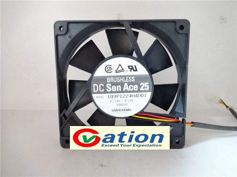 For Sanyo 109P1224H4D01 fan 120*120*25mm 3pin 24V 0.24A