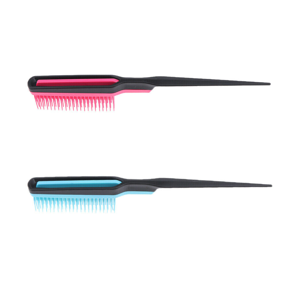2 Pieces Salon Barber Rat Tail Hairdressing Teasing Brush No Frizz Brush