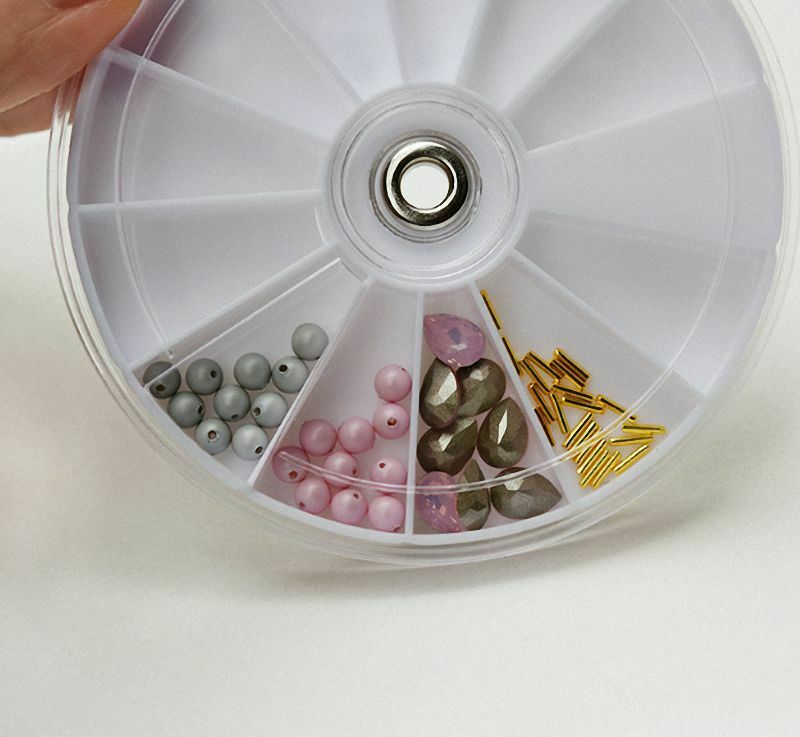 5pcs 12 slot Empty Plastic Round Clear Storage Box Case for Nail Art Jewelry[M1]