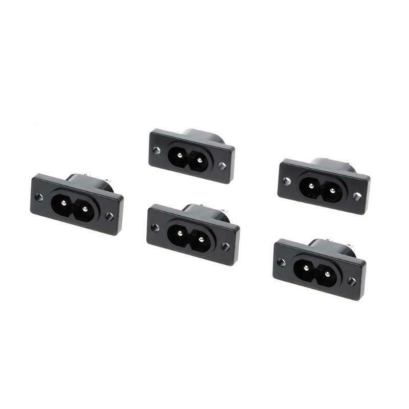5 Pcs IEC320 C8 2 Terminal Power Plug Inlet Socket AC 250V 2.5A