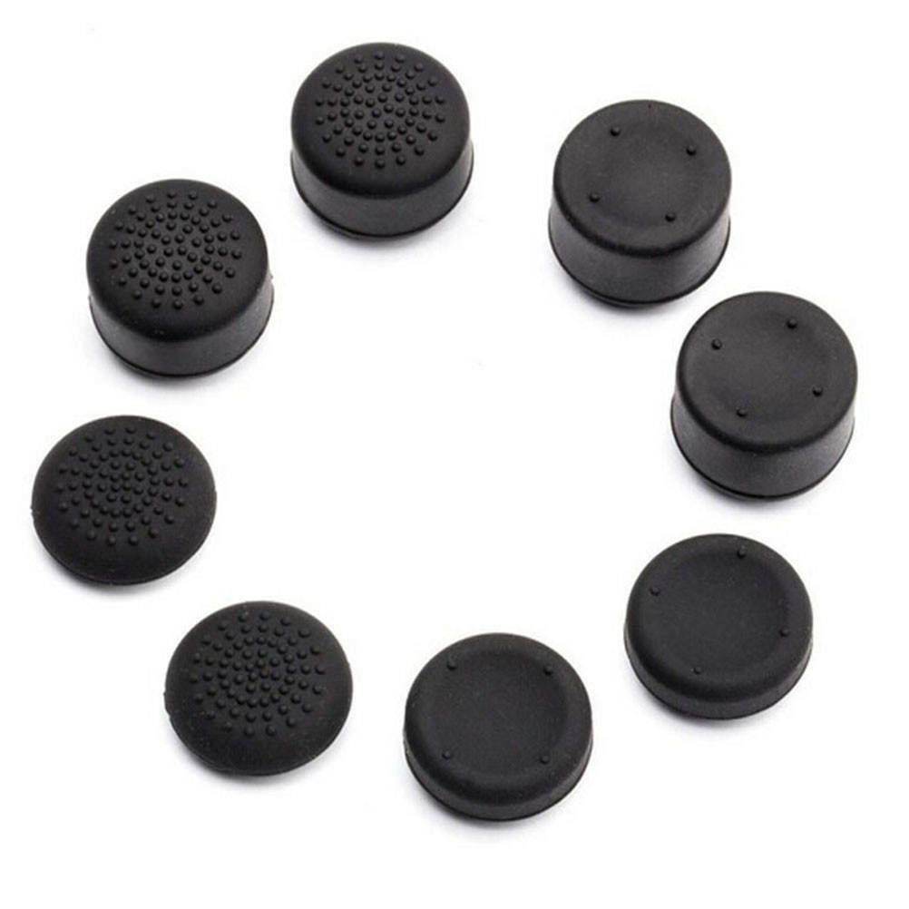 8X Black Silicone Thumb Stick Grip Cover Caps For PS4 Game Analog Controllerã€ Lt
