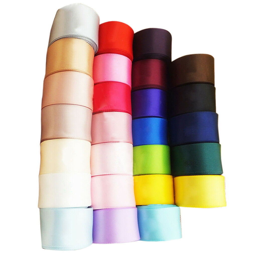 24x 1Yard Double Sided Satin Ribbon Colorful for Wedding Scrapbooking Crafts