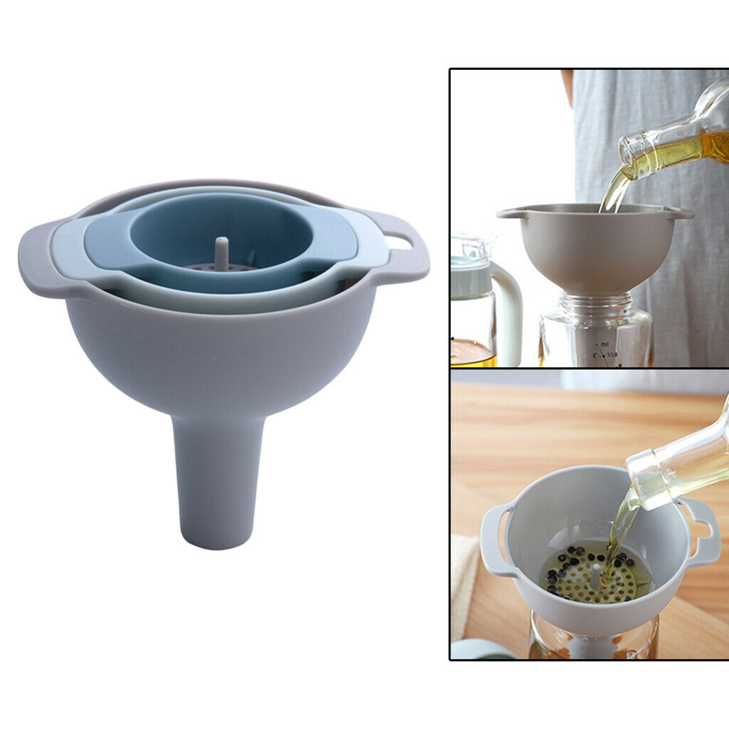 3pcs Food Grade Plastic Funnels for Bottling for Powder Water Milk Transfer