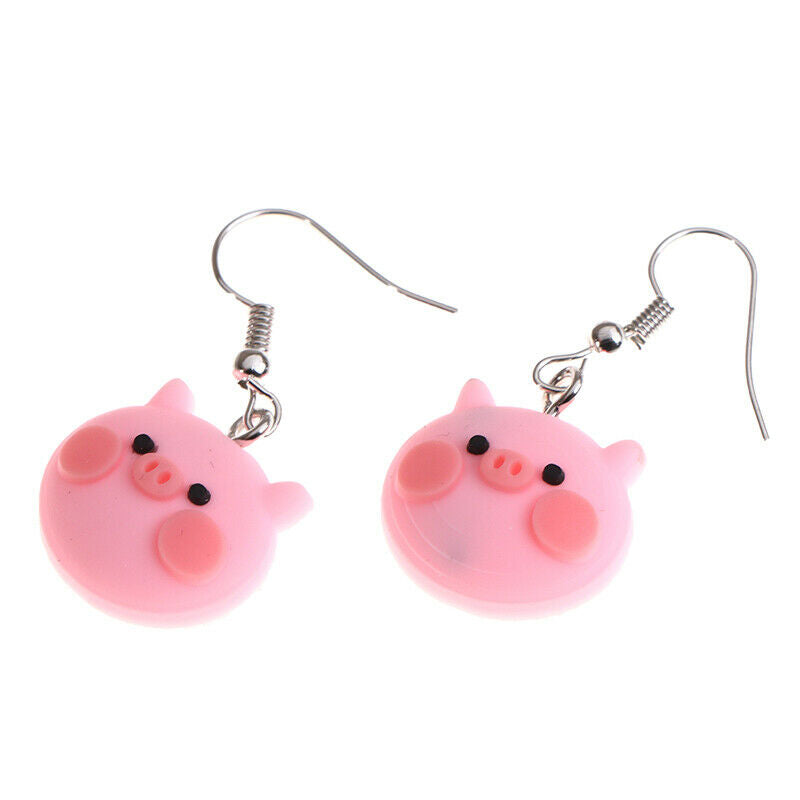 2Pcs/set New Fashion Pink Tender Pig Earrings Creative Simple And Cute Ea.l8