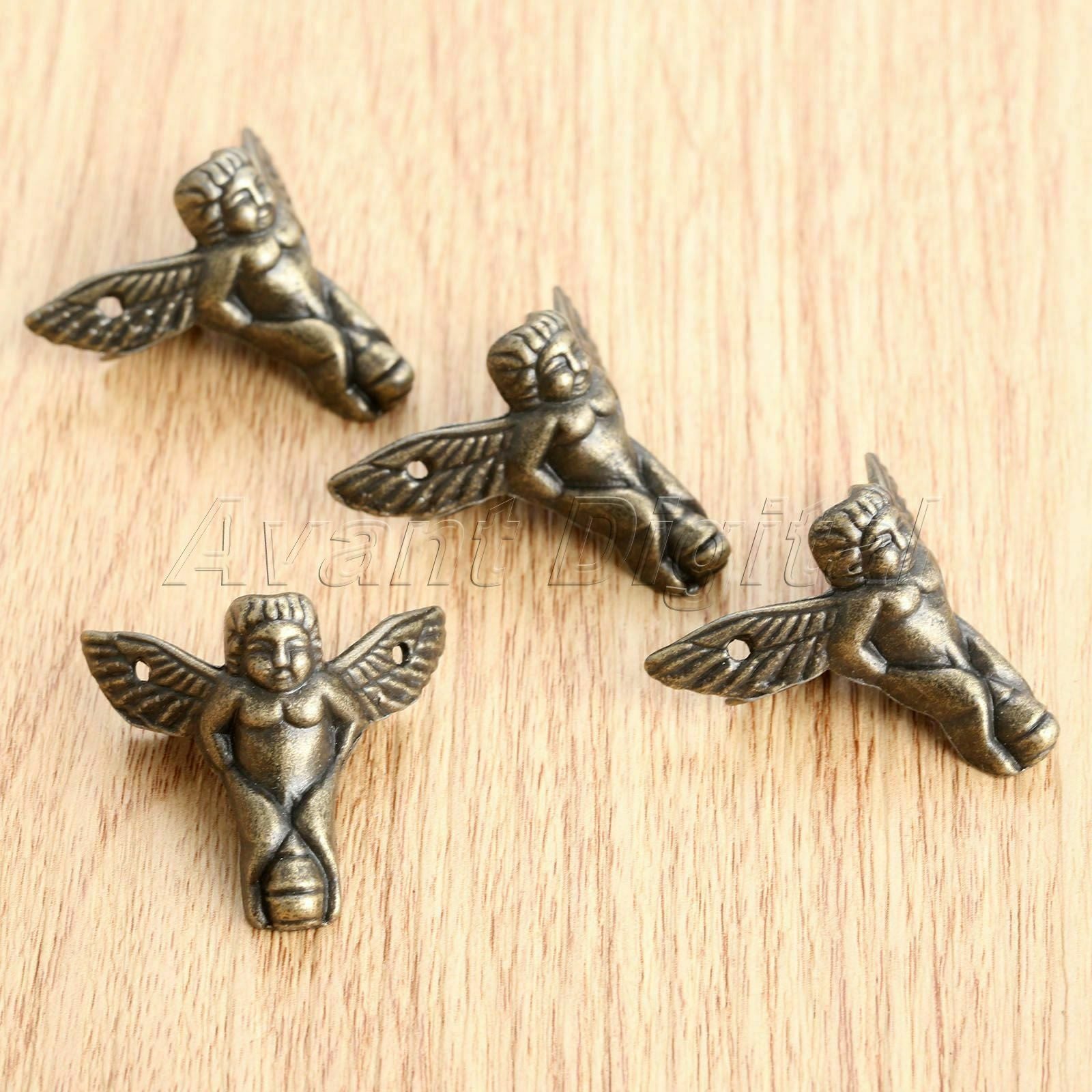 Retro Jewelry Gift Box Chest Table Feet Leg Corner Protectors Angel Style 4pcs
