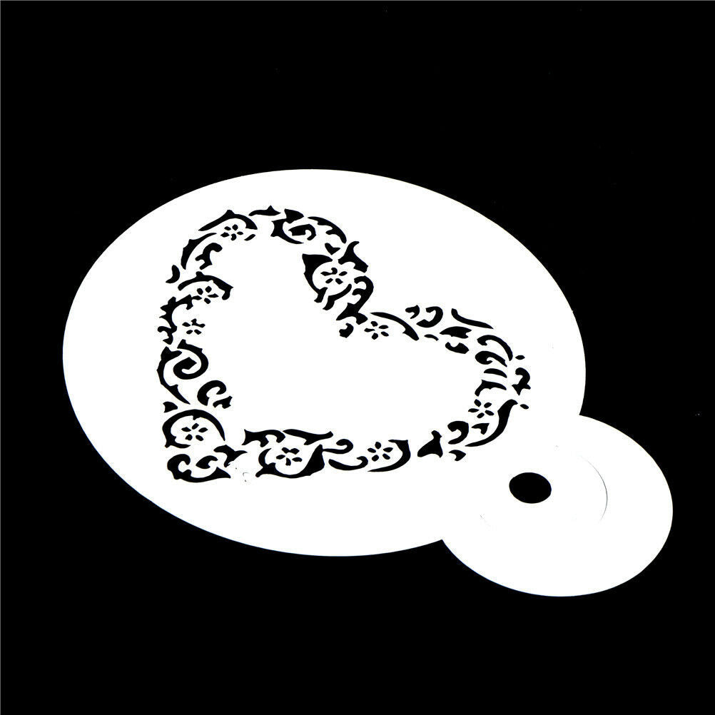Novelty 3PCS/SET Heart Fondant Cake Stencil Cappuccino Cupcake Decoratio.l8