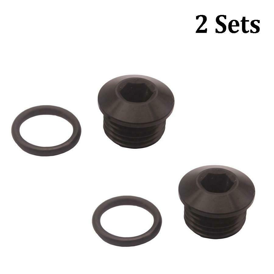 2 Pack Universal ORB Socket Plug w/ O Ring Kits 10 AN 10 -AN 5/8"  Black Alloy