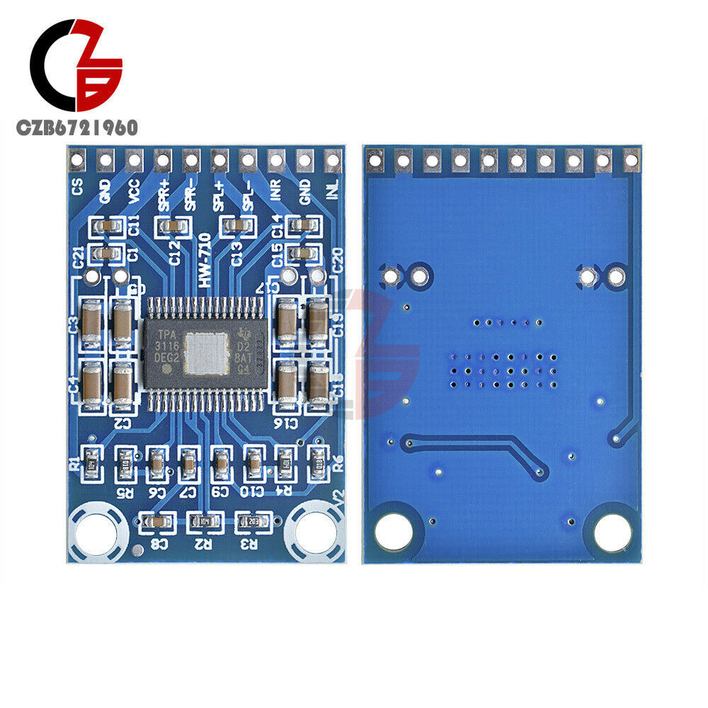 DC 12V 24V Mini TPA3116D2 2x50W Digital Audio Power Amplifier Board Class D Amp
