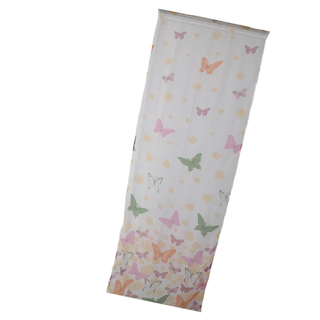 Butterfly Print Sheer Curtains Window Voile Panels for Bedroom 270x100cm