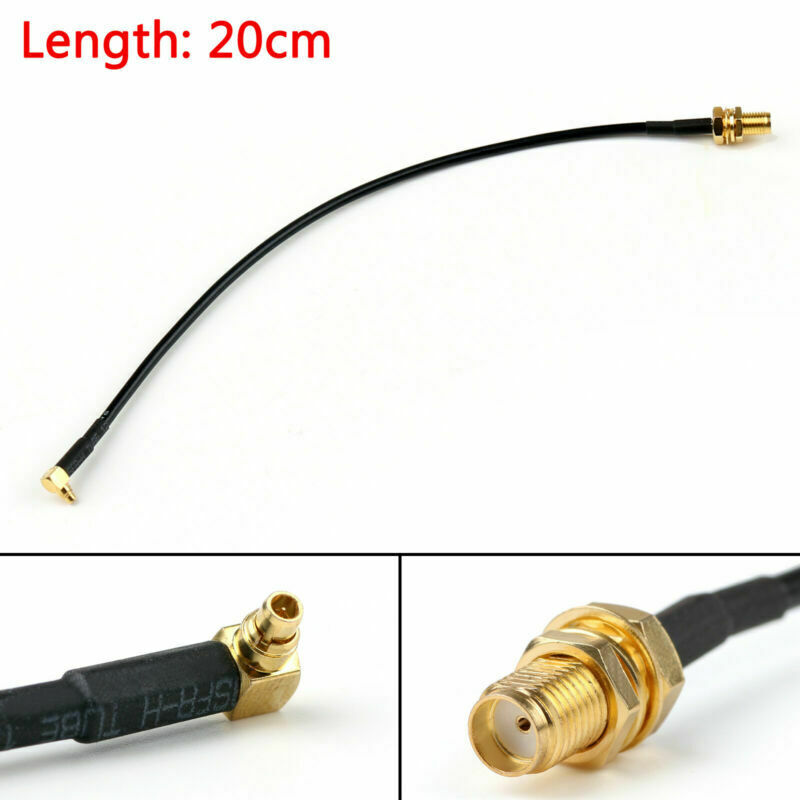 5PCS 20cm RG174 Cable MMCX Male Plug Right Angle to SMA Female Jack Coax   UA