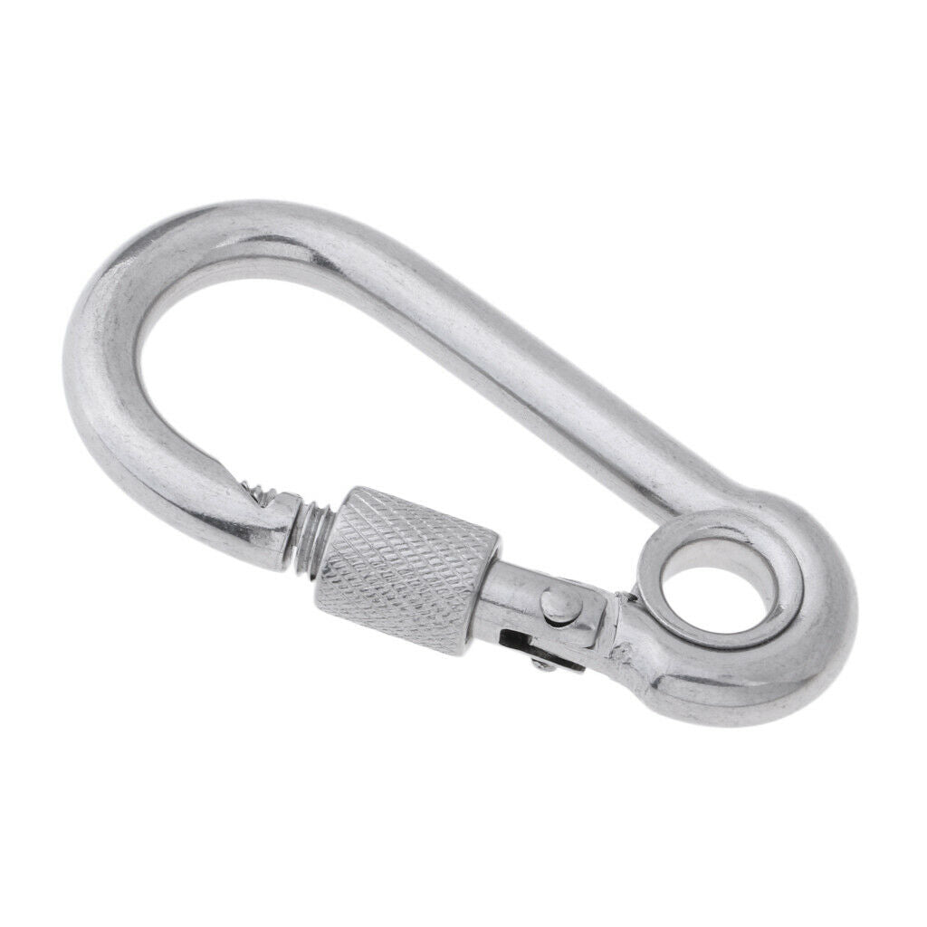 2X Stainless Steel Safety Carabiner Spring Screwgate for Camping Hammock 6x60mm