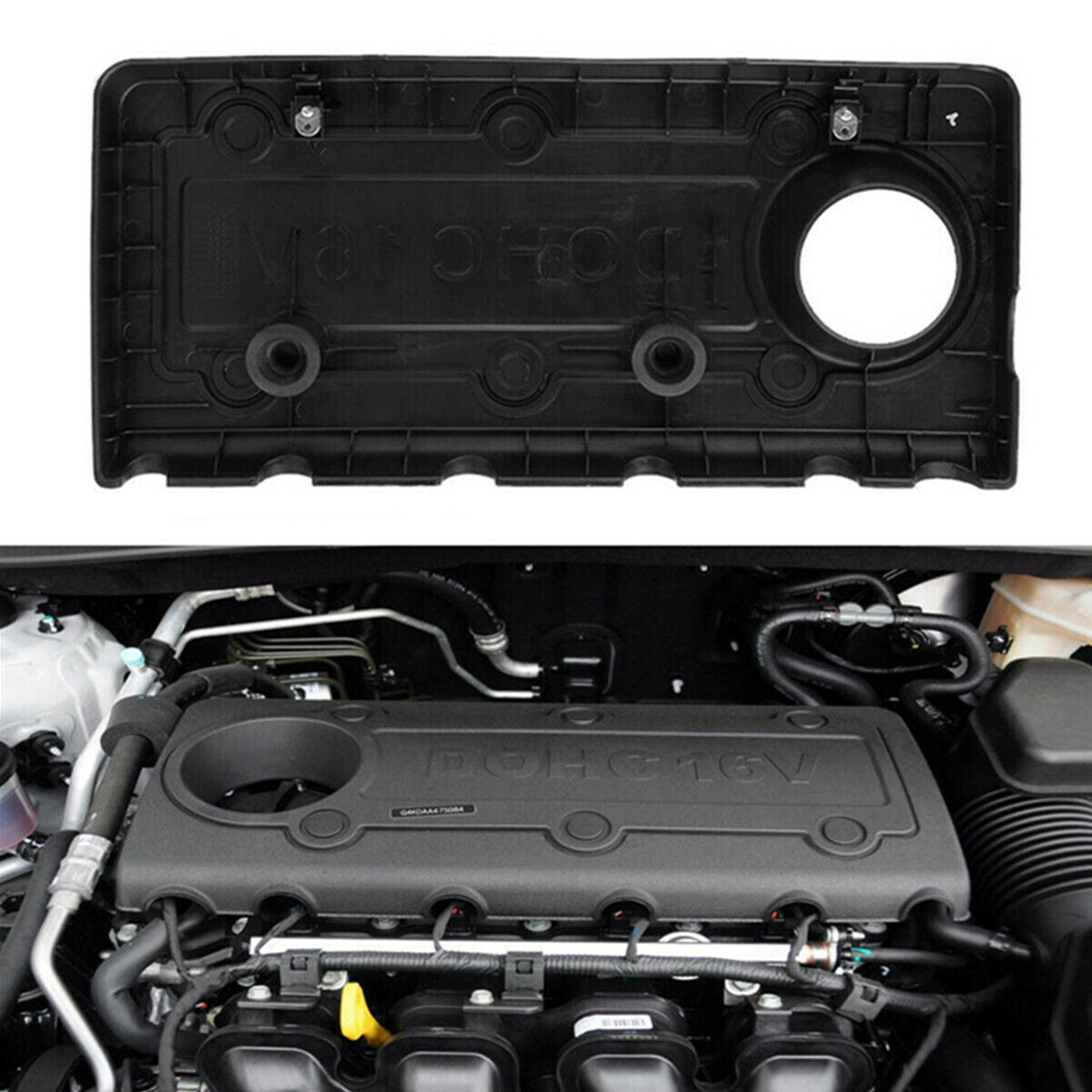 1× Black Car Stylish Exterior Decoration Engine Cover 292402G000 For Hyundai Kia