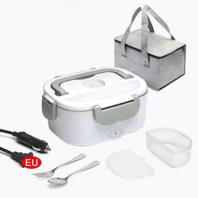 220V 12V Stainless Steel Electric Heating Lunch Box Car Food Warmer Heater Set