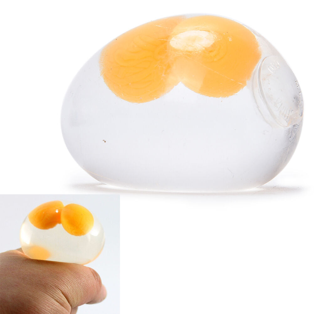 Double Yellow Egg Vent Ball Squeezing Stress Relief Water Venting Kids Toy_DEAU