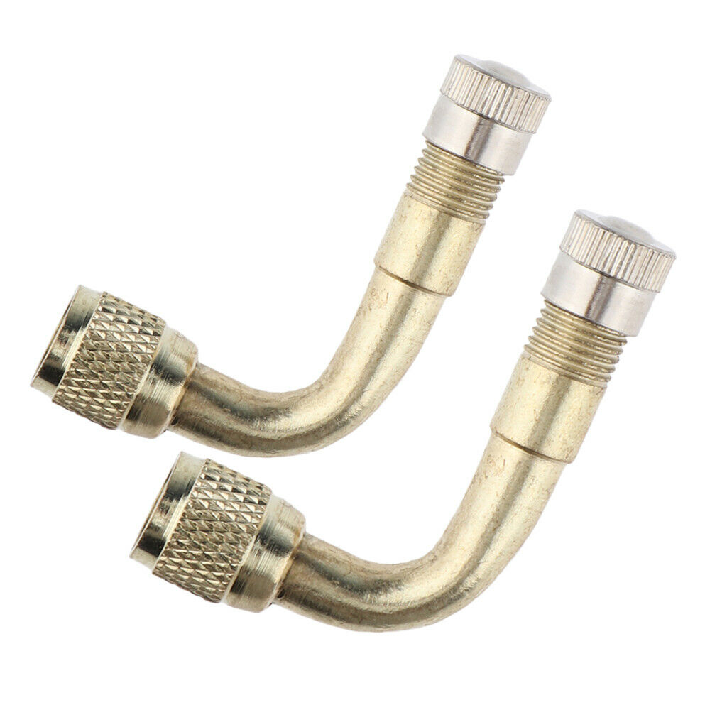 2x Valve Extension Tyre Stem Adapter Core   90 Angle Car Bike Truck Brass
