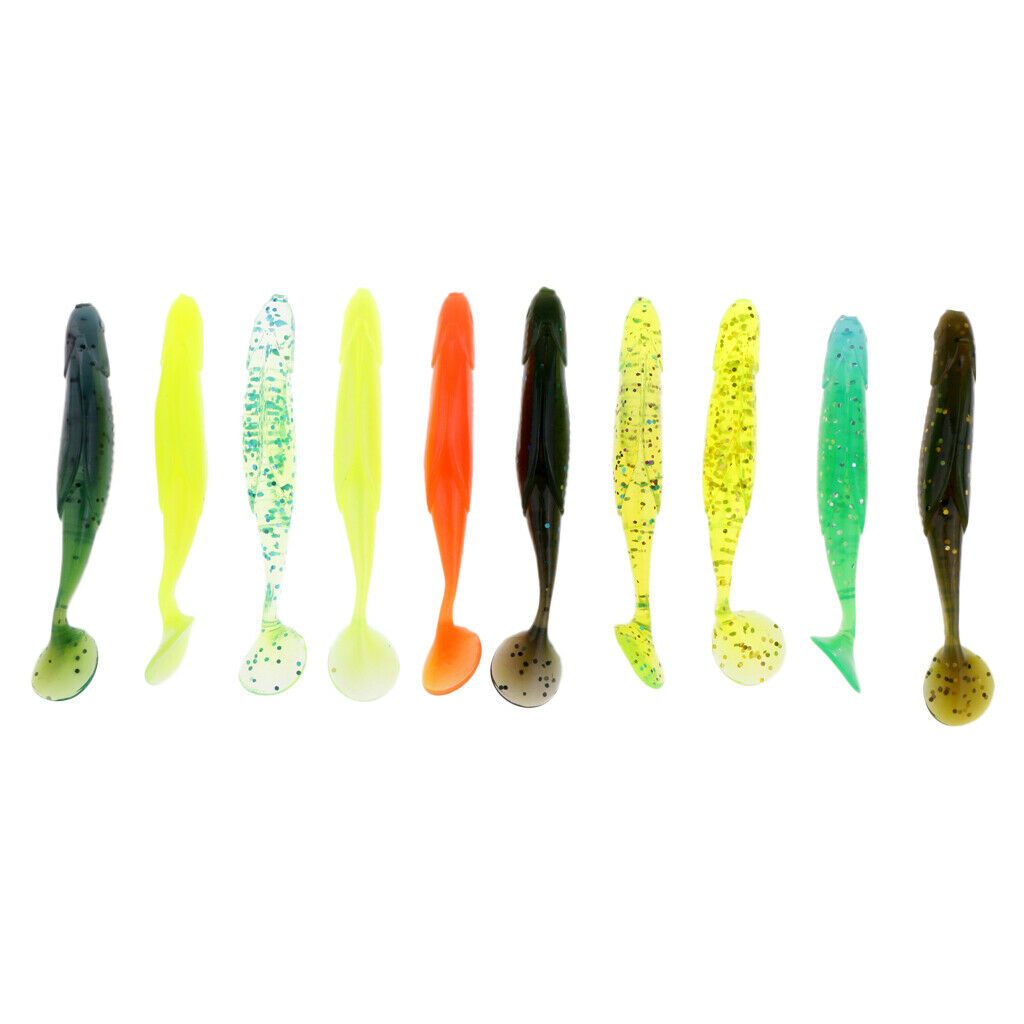 10Pcs Vivid Worms Soft Plastic Artificial Bionics Fishing Bait Lures 9.5cm