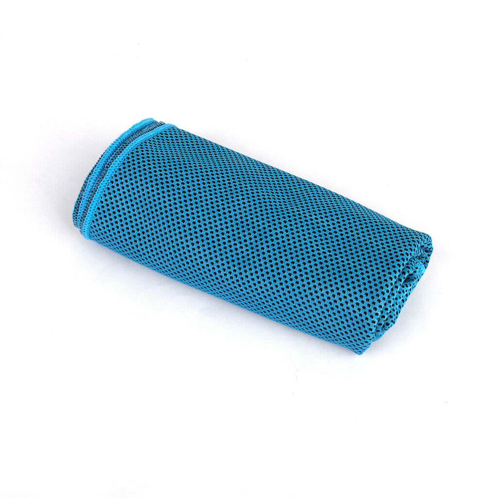 MagiDeal Cooling Ice Towel for Sports Outdoor Exercise Blue + Black