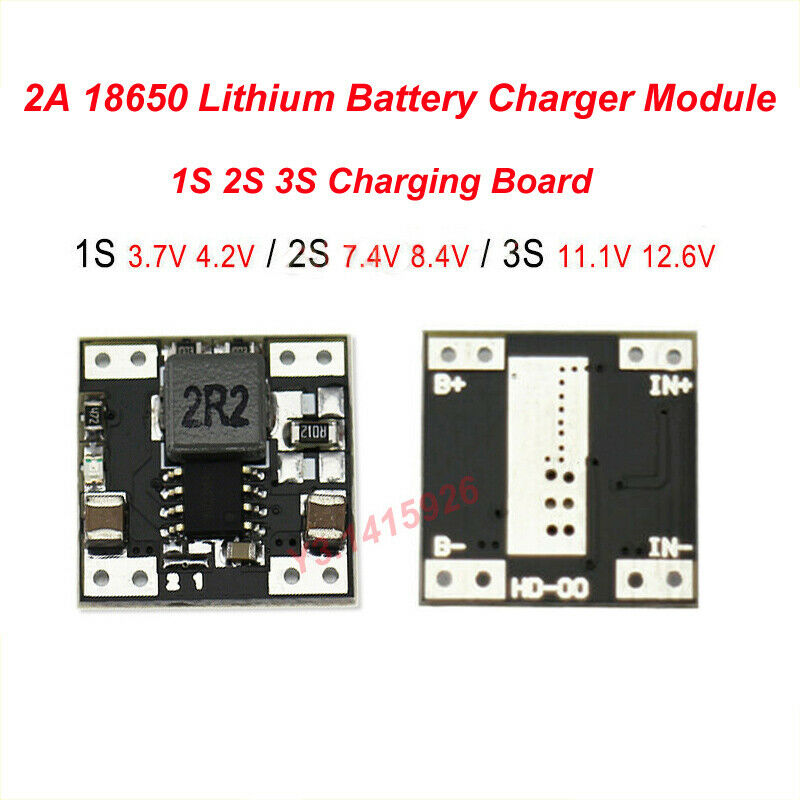 1S 2S 3S 2A 18650 Lithium Li-ion Battery Charger Module Charging Board 3.7V 7.4V