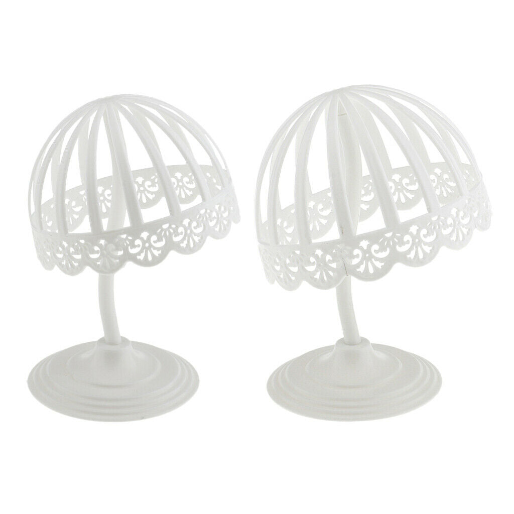 2Pcs 45/40cm Detachable Child Beret Hat Hair Toupee Wigs Display Rack Stand