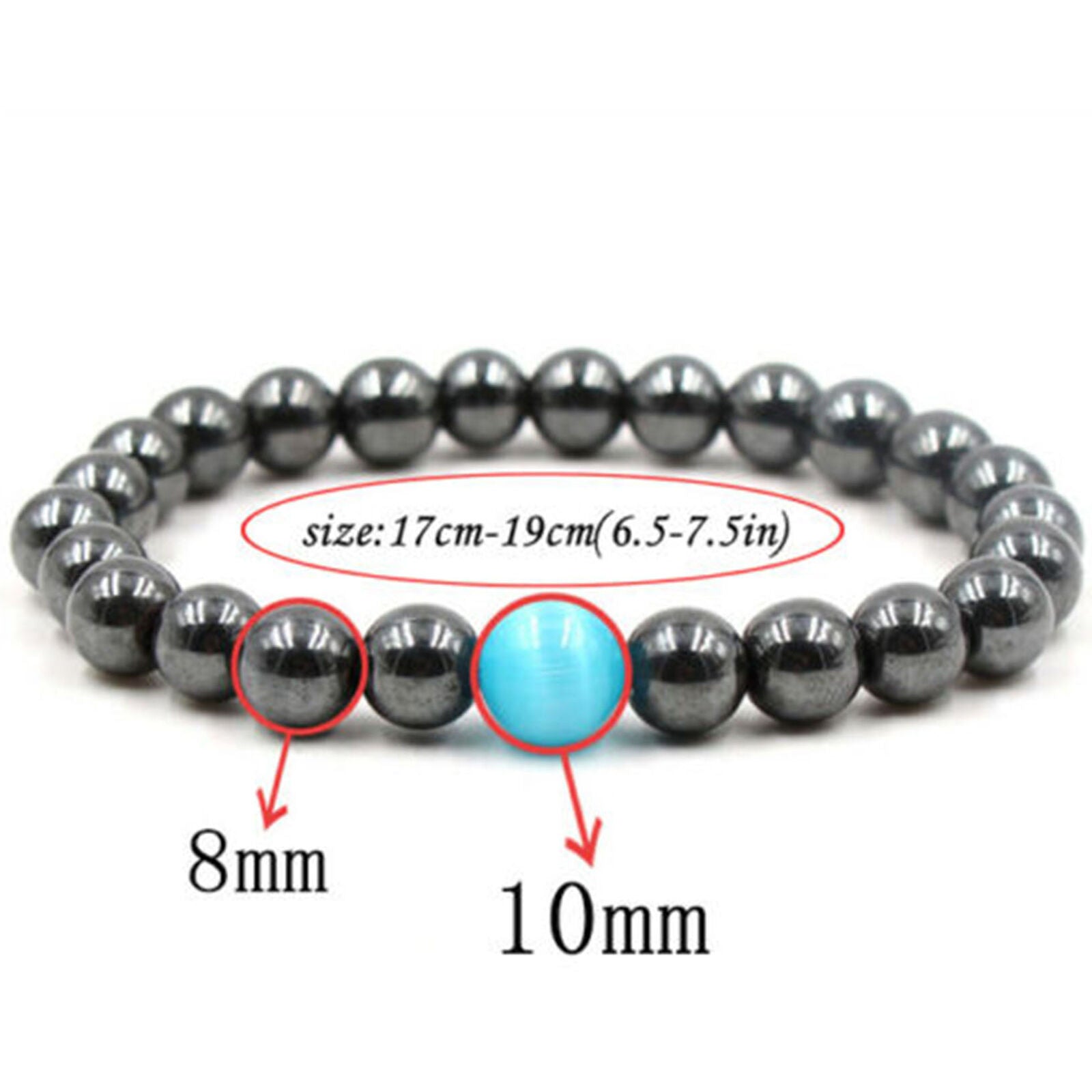 Unisex Therapeutic Energy Healing Bracelets Hematite Magnetic Women Men Bracelet