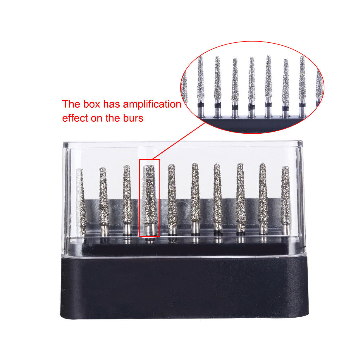 100X Dental High Speed Super Coarse Diamond Burs Cone Taper Flat Head TF-13S