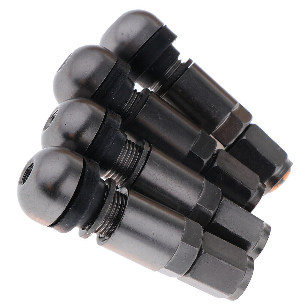 4 Pcs Car Tubeless Wheel Dust Caps Tire Valve Stems Gray