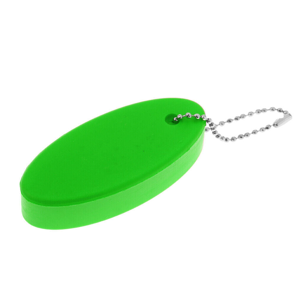 2X Water Sports Foam Floating Oval Keychain Keyring Water Key Float Buoy Green
