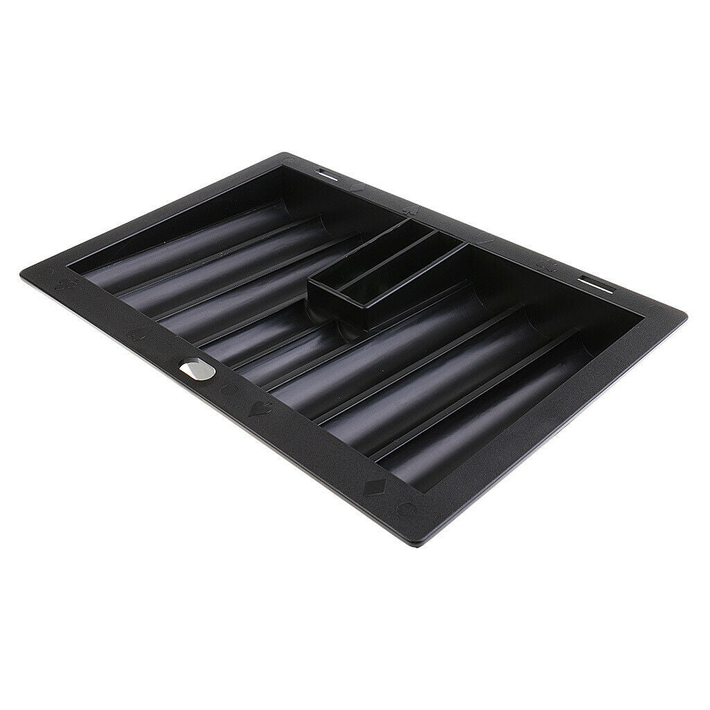 2pieces Durable Casino Playing Card Game Poker Chip Tray Holder Storage Case