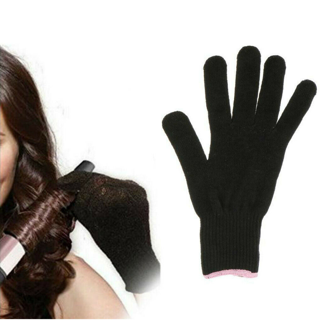 4X Professional Salon Heatproof Glove Bow Dryer Hand Protecting Mitt Black