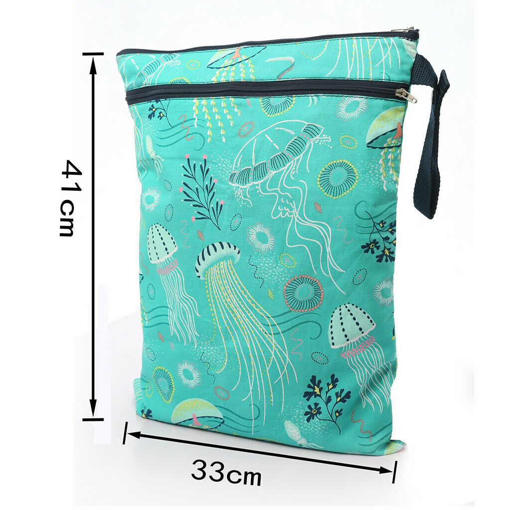 Waterproof Reusable Zip Pouch Infant Wet Dry Bag Cloth Diaper Nappy Green