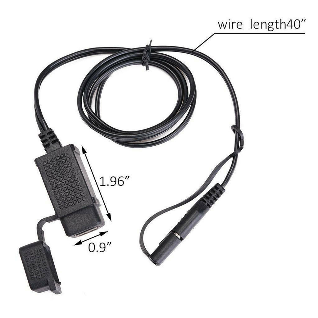 12V Moto Dual Port SAE A USB Adapter Cable Plug Waterproof Charger