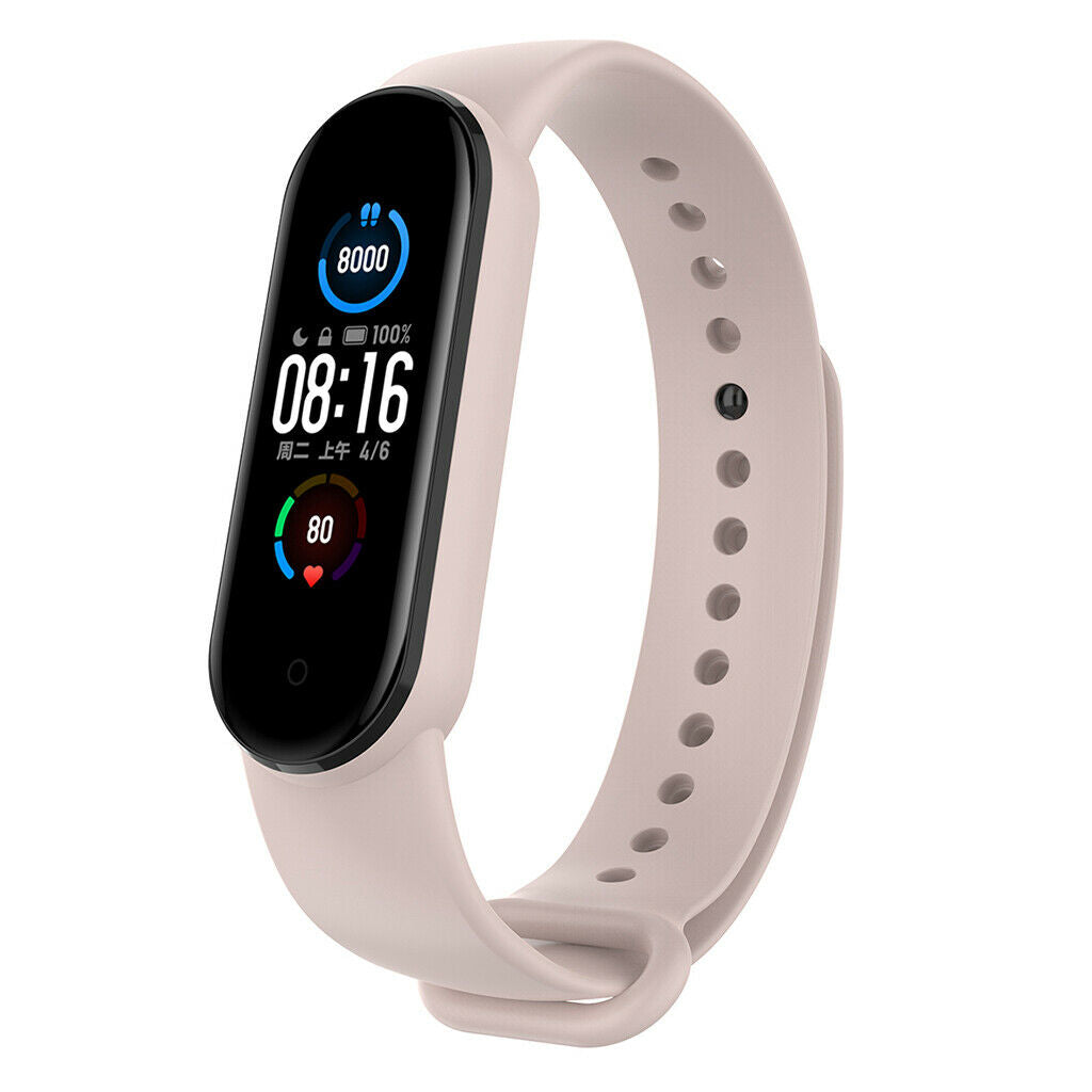 Replacement Silicone Band Watch Strap for  MI Band 5 New Light Pink