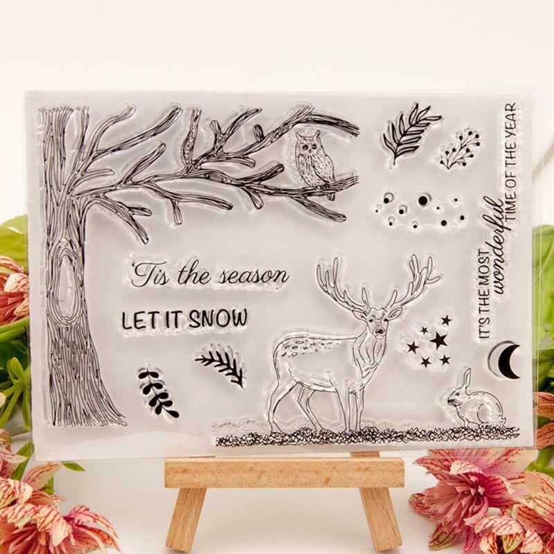 Christmas Deer Silicone Clear Seal Stamp DIY Scrapbooking Embossing Photo Album