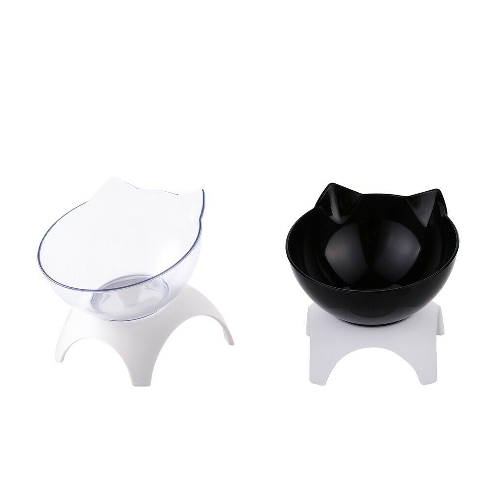 Set of 2 Kitten Puppy Single Elevated Bowls Raised Feeder Single Bowls