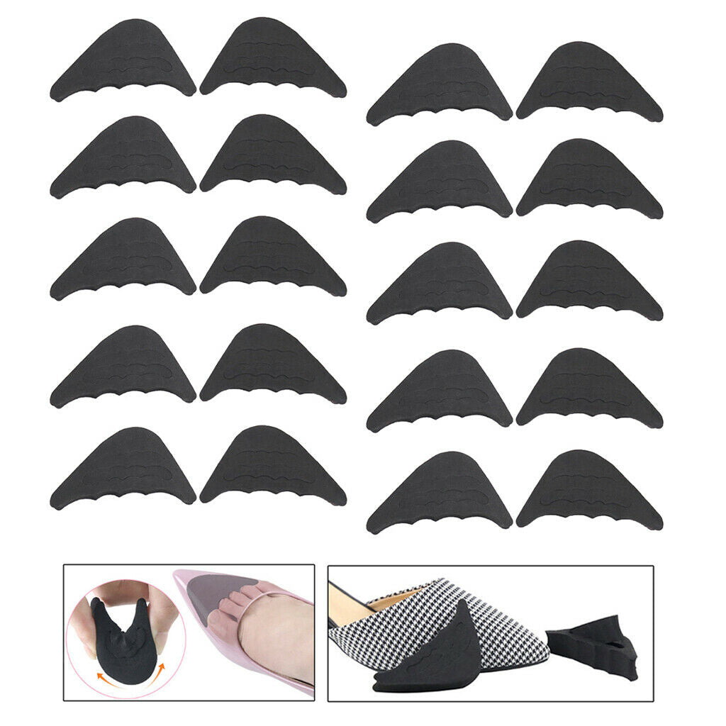 10 Pairs Forefoot Insert Pads Toe Filler Inserts Toe Plug Flats Sneakers