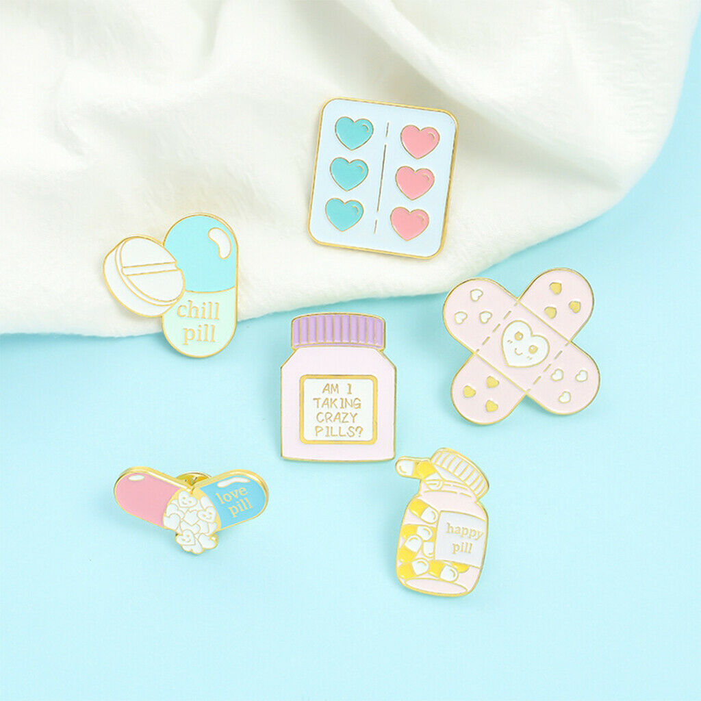 6 Pieces Alloy Brooch Pin Collar Badge Corsage Clips for Women Party Jewelry