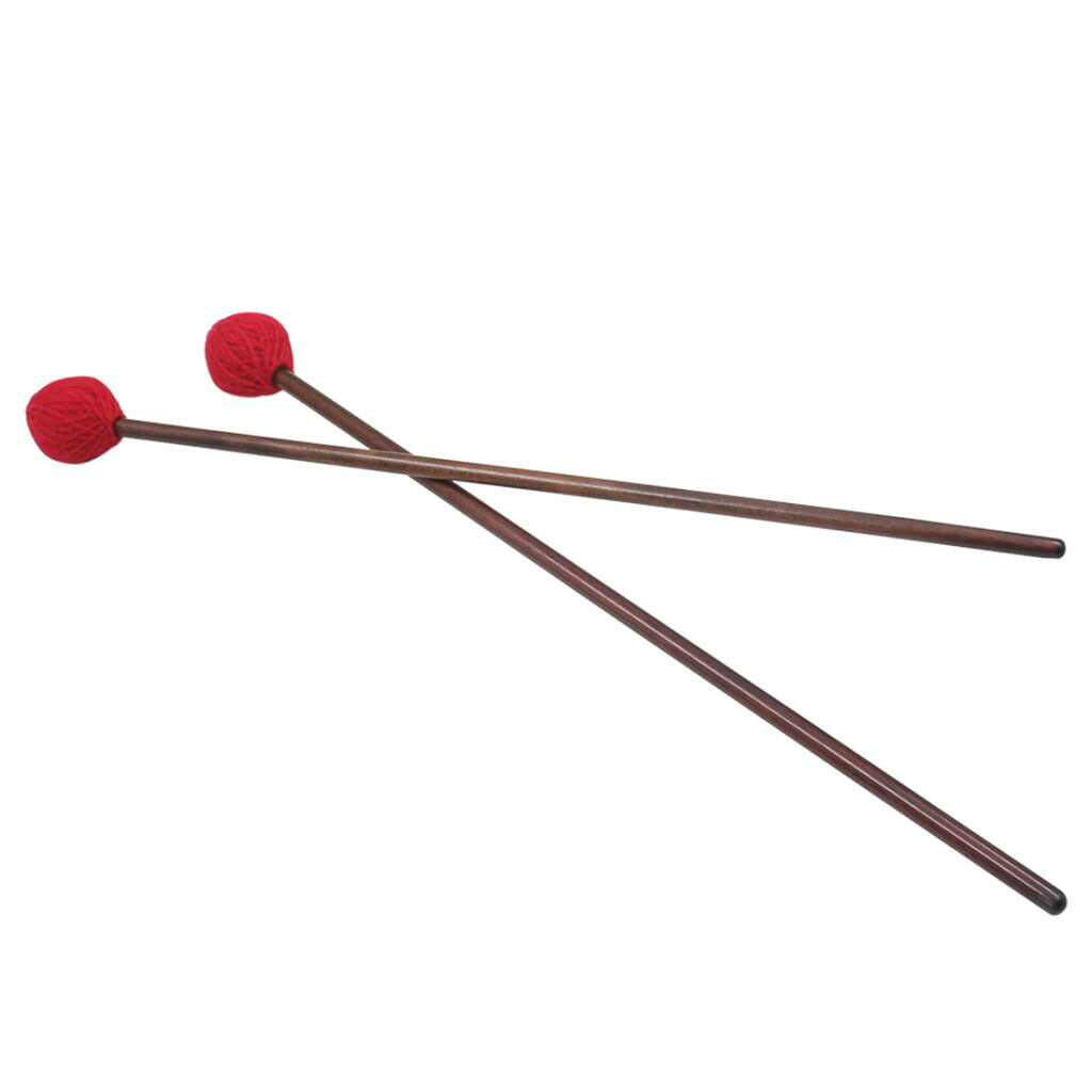 1 Pair Marimba Xylophone Mallets Sticks Red Hammer Head 42.5cm for Kids Adults
